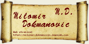 Milomir Dokmanović vizit kartica